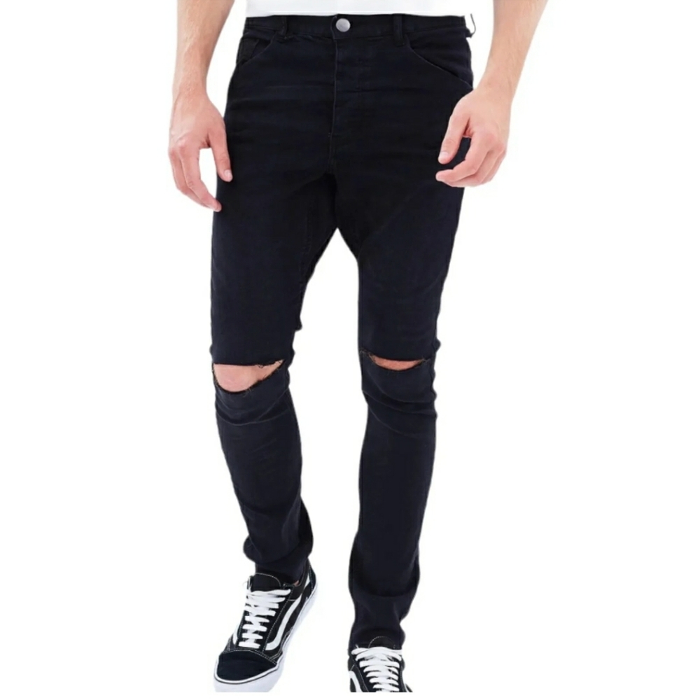 Men X One Teaspoon Black Punk Super Skinny Mr. Bones Jeans 32R